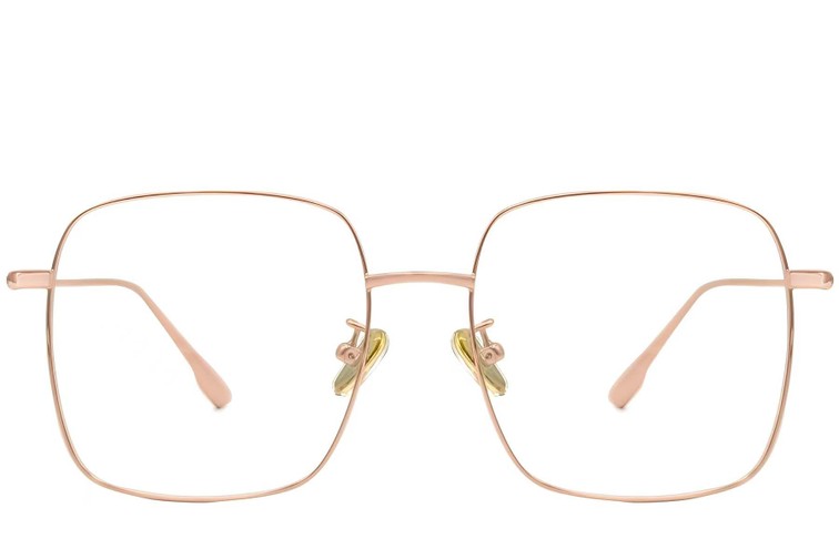 Gafas rectangulares de titanio rosa #BS1913-0173