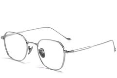 Gafas geométricas de titanio plateado #BS1913-0176