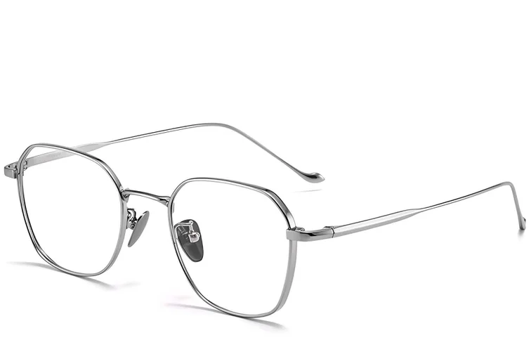 Occhiali geometrici in titanio argento #BS1913-0176