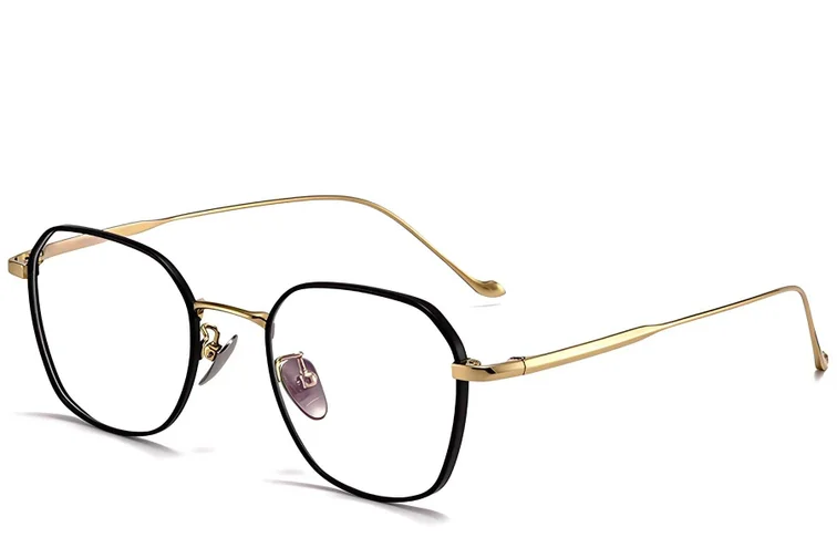 Gafas geométricas de titanio negro #BS1913-0177