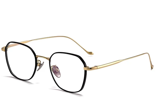 Lunettes géométriques noires en titane #BS1913-0177