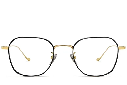 Lunettes géométriques noires en titane #BS1913-0177