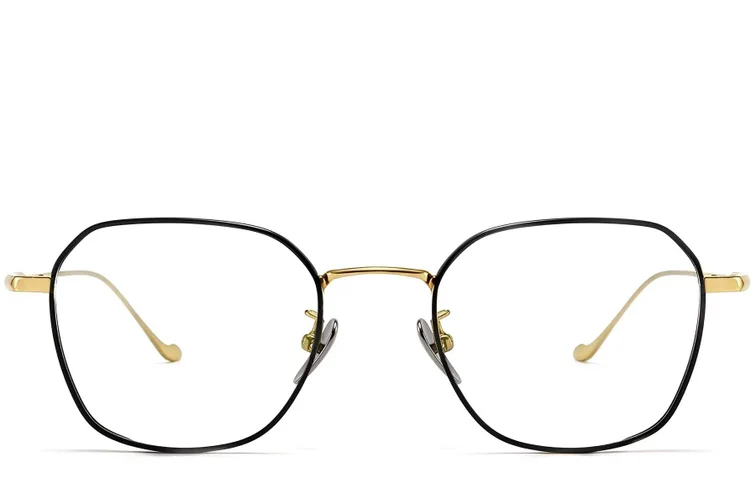 Gafas geométricas de titanio negro #BS1913-0177
