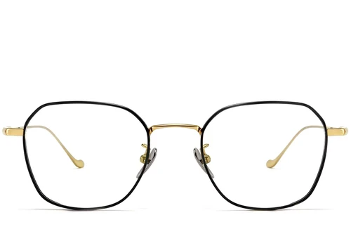 Lunettes géométriques noires en titane #BS1913-0177