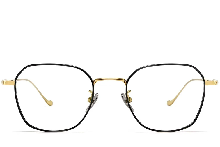 Geometric Black Titanium Glasses #BS1913-0177