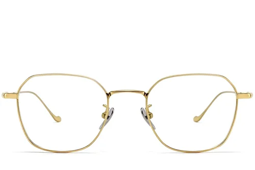 Lunettes géométriques en titane doré #BS1913-0178