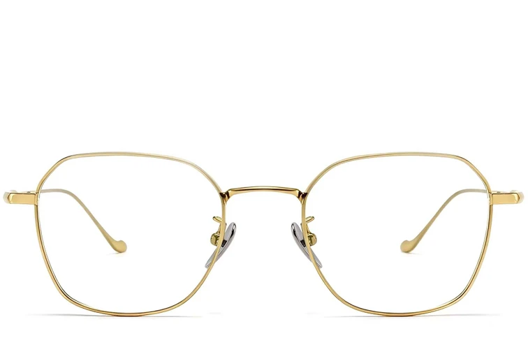Lunettes géométriques en titane doré #BS1913-0178