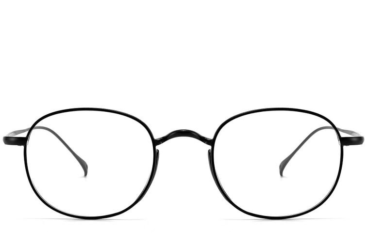 Gafas ovaladas de titanio negro #BS1913-0180
