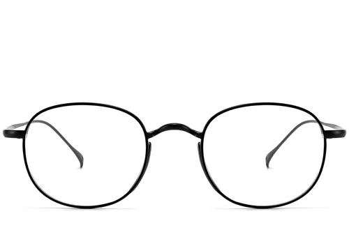 Lunettes ovales en titane noir #BS1913-0180