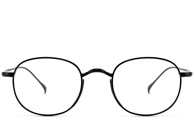 Oval Black Titanium Glasses #BS1913-0180