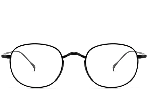 Lunettes ovales en titane noir #BS1913-0180