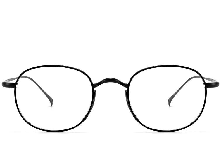 Oval Black Titanium Glasses #BS1913-0180