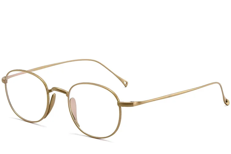 Oval Golden Titanium Glasses #BS1913-0181