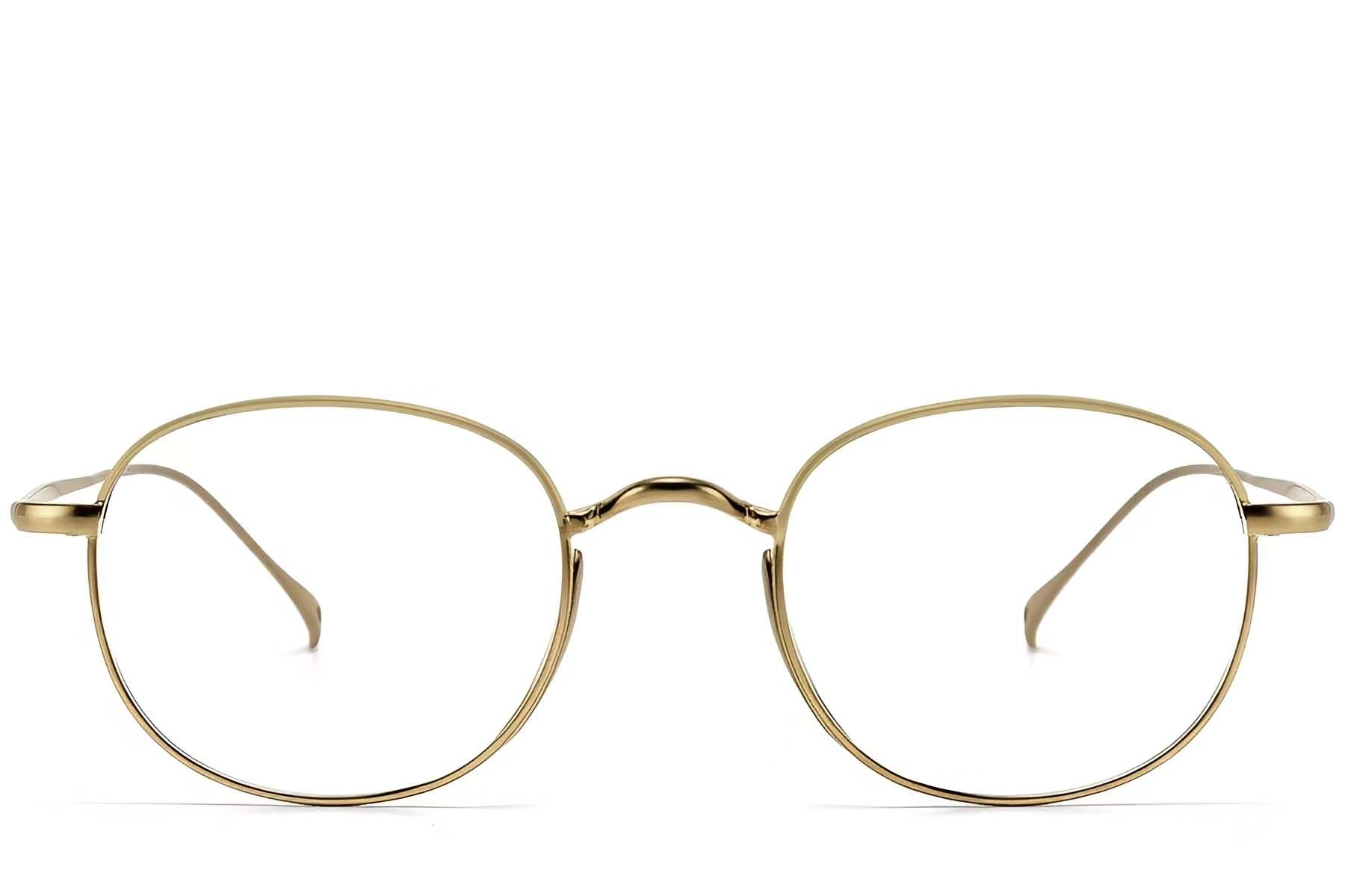 Gafas ovaladas de titanio dorado #BS1913-0181