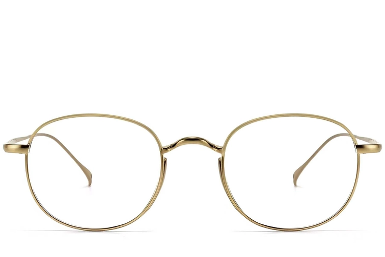 Oval Golden Titanium Glasses #BS1913-0181
