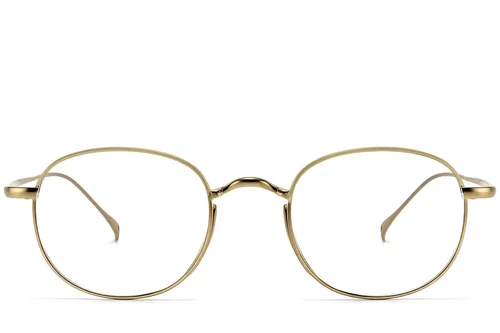 Lunettes ovales en titane doré #BS1913-0181