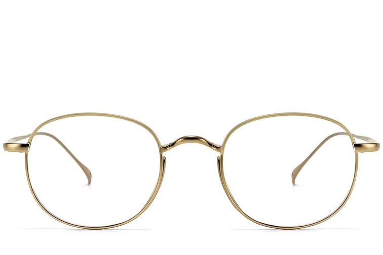 Gafas ovaladas de titanio dorado #BS1913-0181