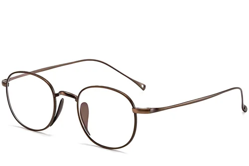 Lunettes ovales en cuivre et titane #BS1913-0183
