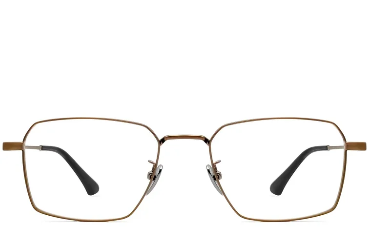 Gafas geométricas de cobre y titanio #BS1913-0184
