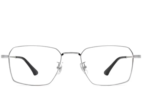 Lunettes géométriques en titane argenté #BS1913-0185