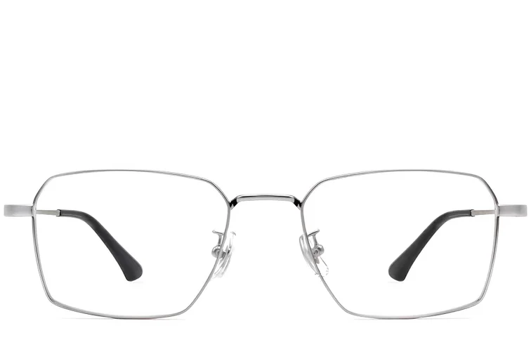 Occhiali geometrici in titanio argento #BS1913-0185