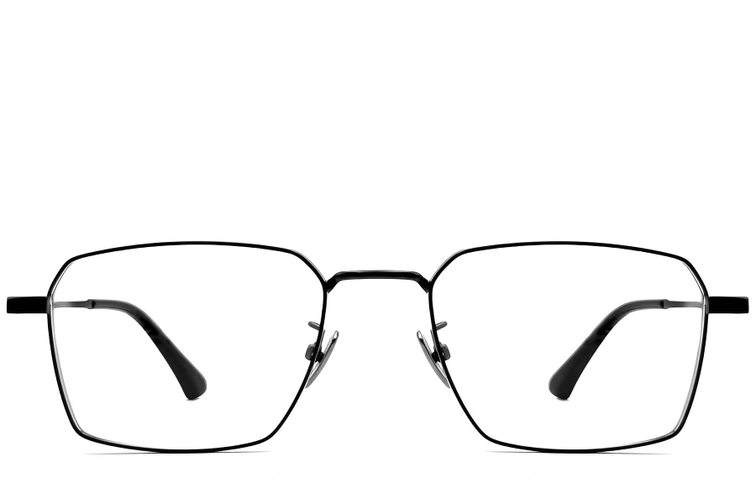 Gafas geométricas de titanio negro #BS1913-0186