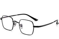 Rechteckige schwarze Titanbrille #BS1913-0188