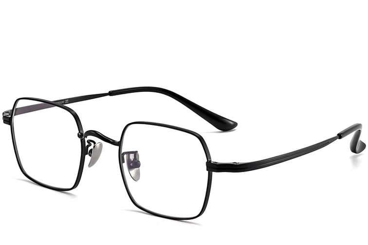 Rectangular Black Titanium Glasses #BS1913-0188