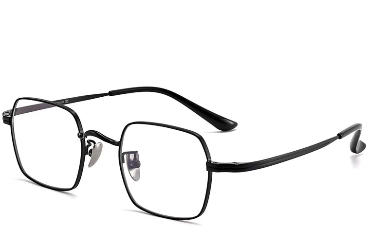 Gafas rectangulares de titanio negro #BS1913-0188