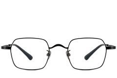 Rechteckige schwarze Titanbrille #BS1913-0188