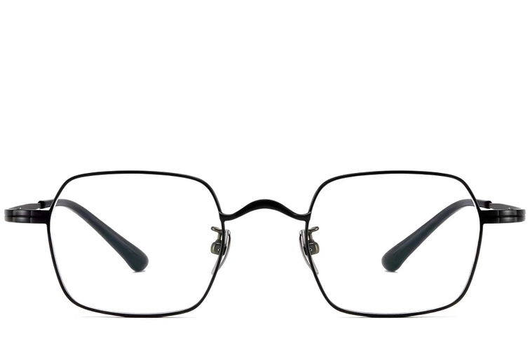 Rectangular Black Titanium Glasses #BS1913-0188