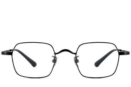 Lunettes rectangulaires en titane noir #BS1913-0188