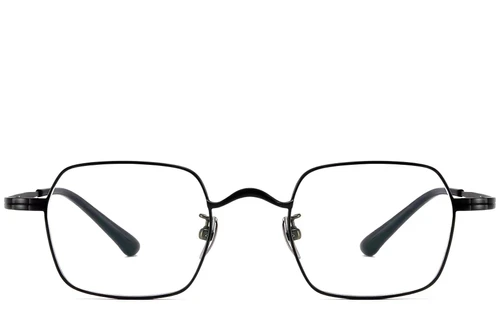Rectangular Black Titanium Glasses #BS1913-0188