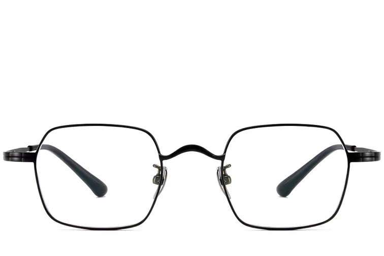 Gafas rectangulares de titanio negro #BS1913-0188