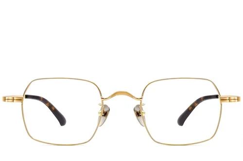 Lunettes rectangulaires en titane doré #BS1913-0189