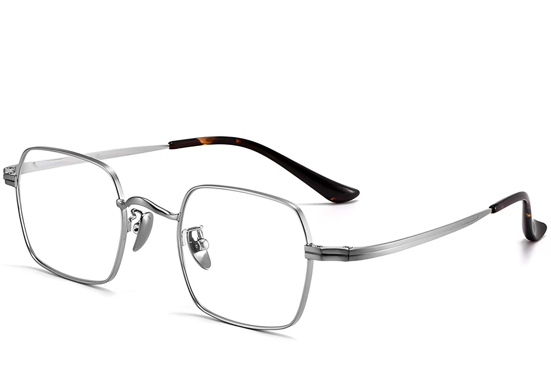 Rectangular Silver Titanium Glasses #BS1913-0191