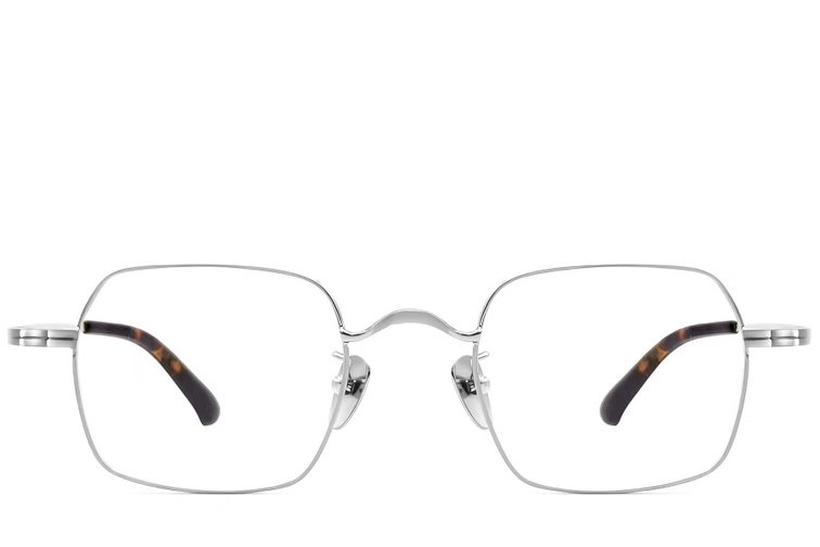 Geometric Silver Titanium Glasses #BS1913-0191