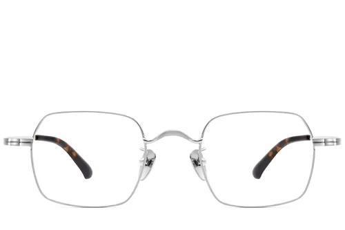 Lunettes rectangulaires en titane argenté #BS1913-0191