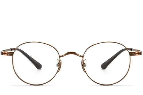 Lunettes ovales en cuivre et titane #BS1913-0192