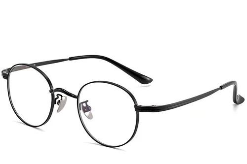 Lunettes ovales en titane noir #BS1913-0193