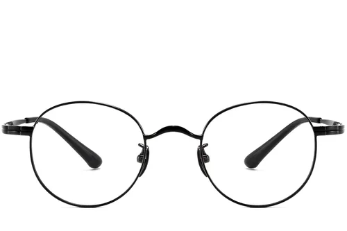 Lunettes ovales en titane noir #BS1913-0193