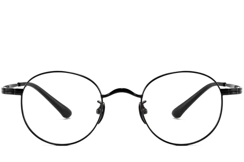 Oval Black Titanium Glasses #BS1913-0193