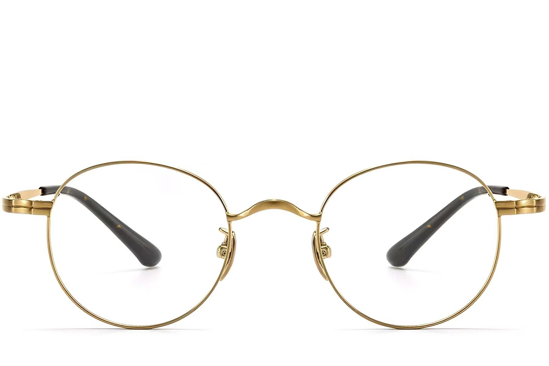 Gafas ovaladas de titanio dorado #BS1913-0195