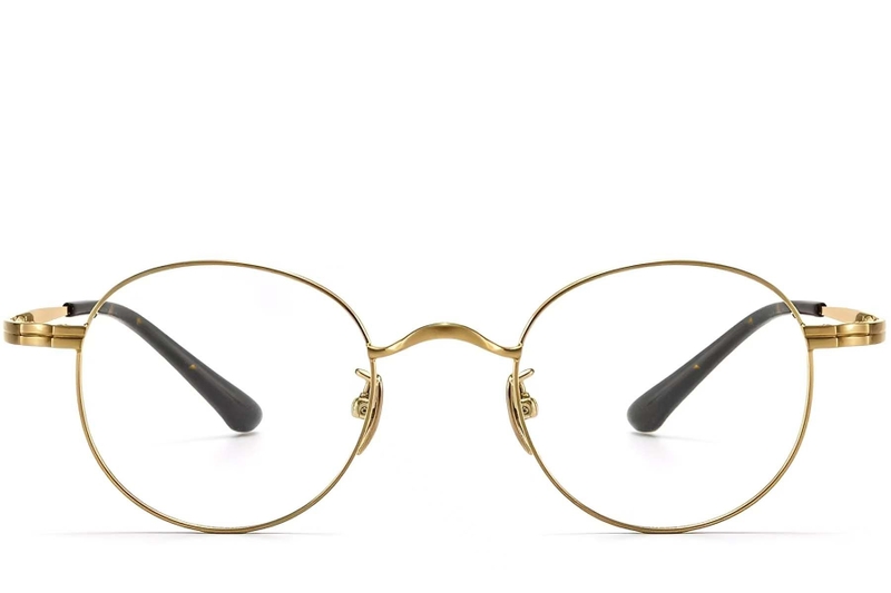 Oval Golden Titanium Glasses #BS1913-0195