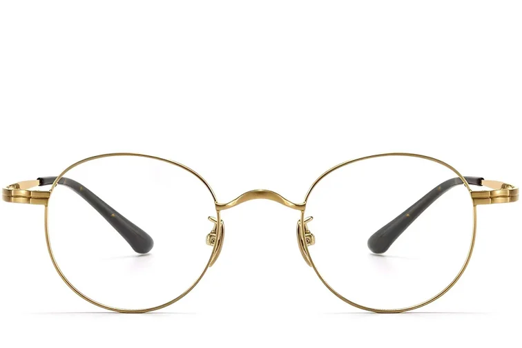 Oval Golden Titanium Glasses #BS1913-0195