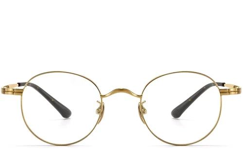 Oval Golden Titanium Glasses #BS1913-0195
