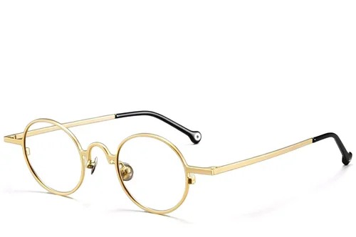 Lunettes rondes en titane doré #BS1913-0200
