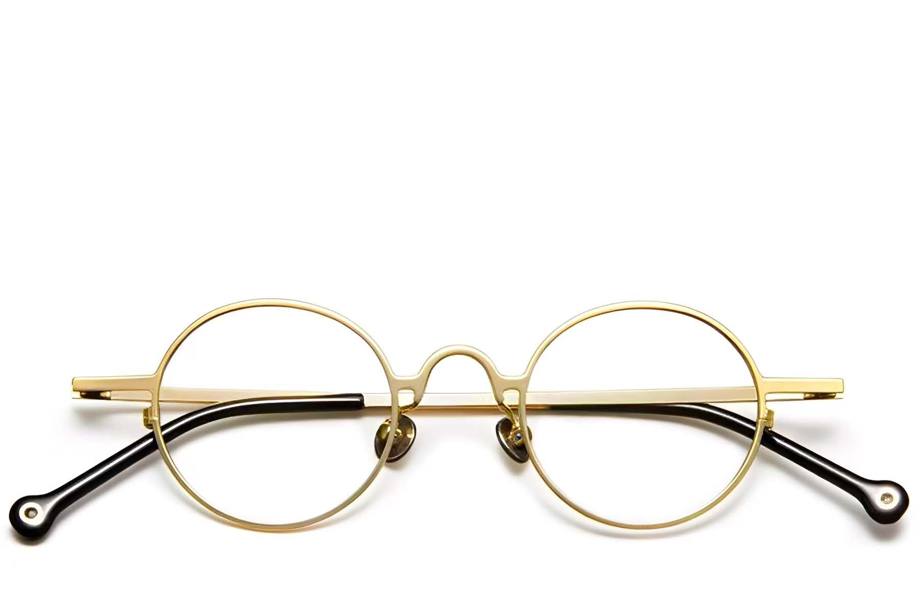 Round Golden Titanium Glasses #BS1913-0200