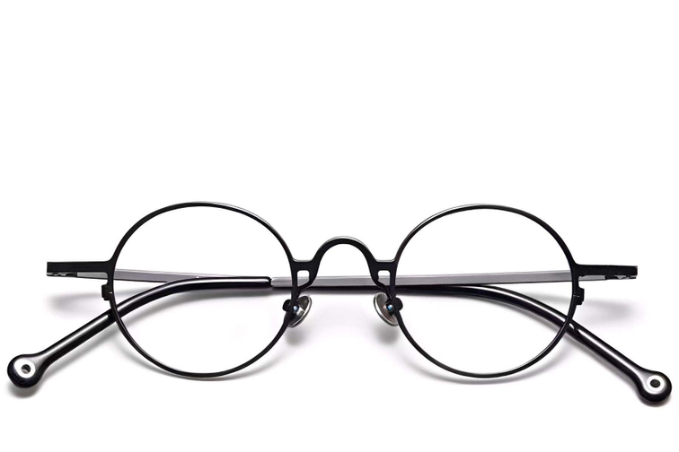 Oval Black Titanium Glasses #BS1913-0201