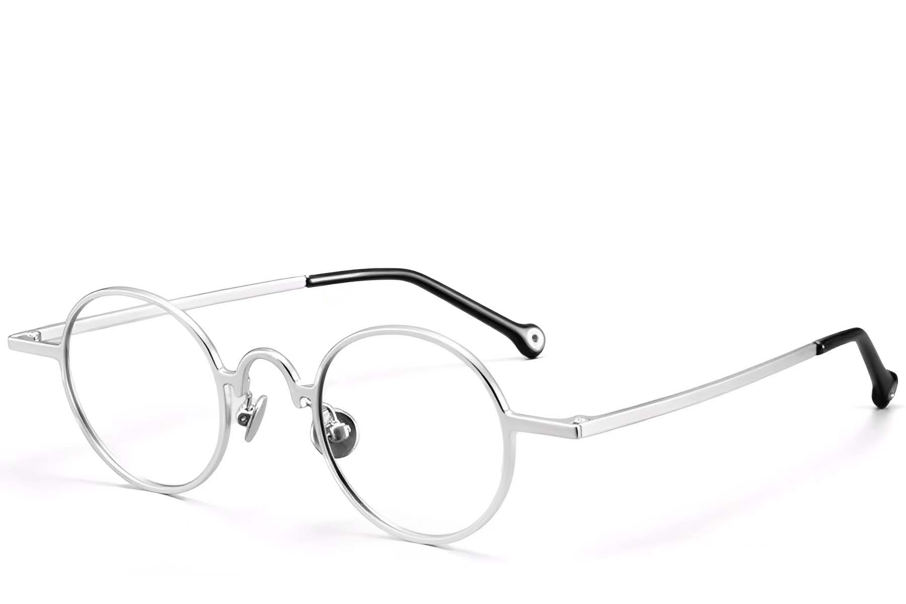 Round Silver Titanium Glasses #BS1913-0202